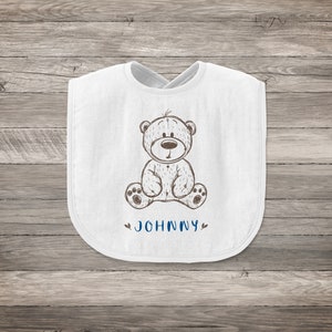 Bear Baby Bib | Bear Bib | Baby Bib | Name Bib | Personalized Baby Boy Gift | Personalized Baby Girl Gift | Personalized Baby Gift
