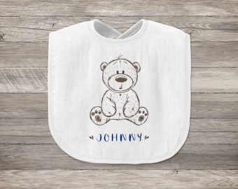 Bear Baby Bib | Bear Bib | Baby Bib | Name Bib | Personalized Baby Boy Gift | Personalized Baby Girl Gift | Personalized Baby Gift