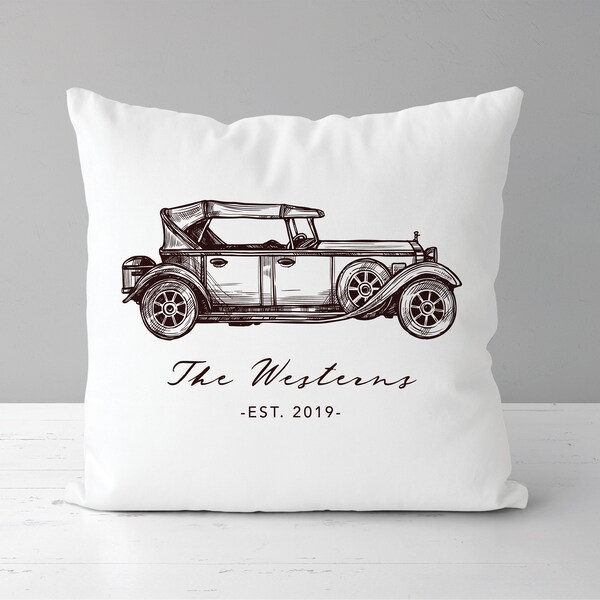 Vintage Car Pillow Etsy