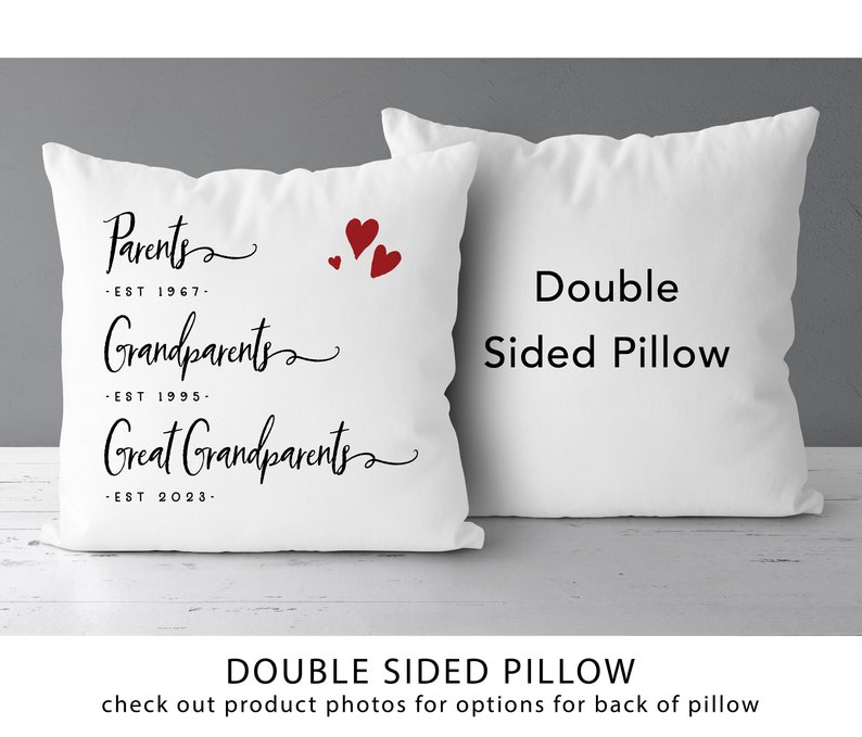 Parents, Grandparents, Great Grandparents Established Pillow Pregnancy Announcement New Great Grandparents Gift Pregnancy Reveal image 1