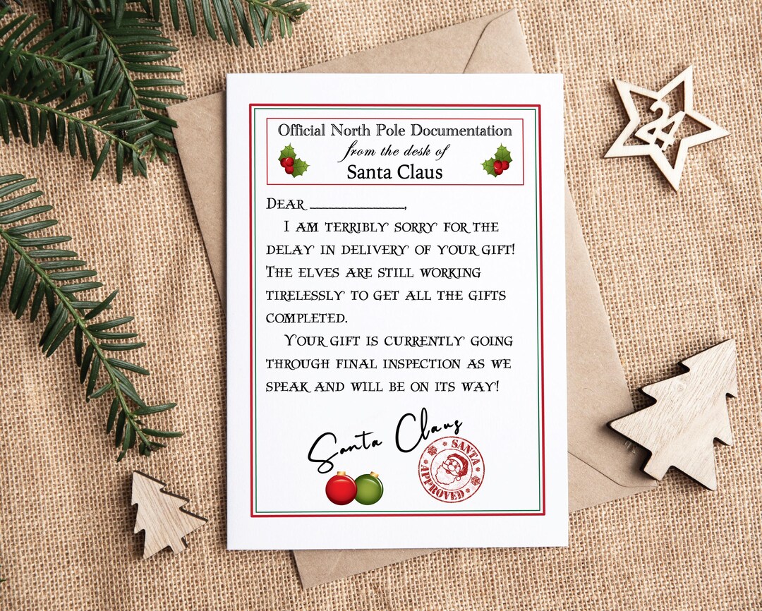 Delayed Christmas Gift Letter From Santa | Notification of Late Present Notice | Digital Download | Late Christmas Gift | Sorry It's Late - Etsy delayed-christmas-gift-letter-from-santa-notification-of-late-present-notice-digital-download-late-christmas-gift-sorry-it-s-late-etsy