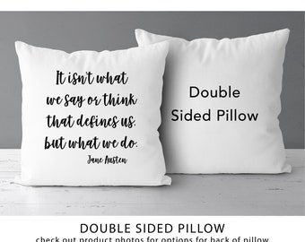 Jane Austen Quote Pillow  |  Sense And Sensibility Gift |  Jane Austen Gift Literary Quote Print |  Book Lover Present *