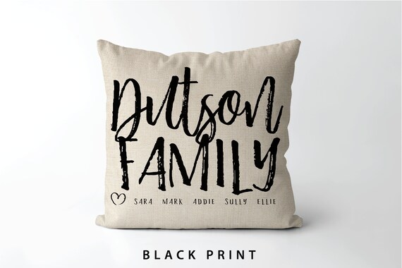 personalized family name pillow