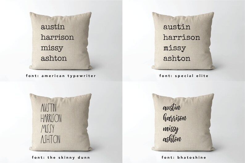 Grandkid Names Pillow Family Names Pillow Children Names Etsy