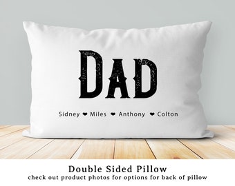 Dad pillow | Childrens names with hearts pillow | personalized Dad gift | Father's day gift | Father's Day Pillow | Dad gift | Father gift