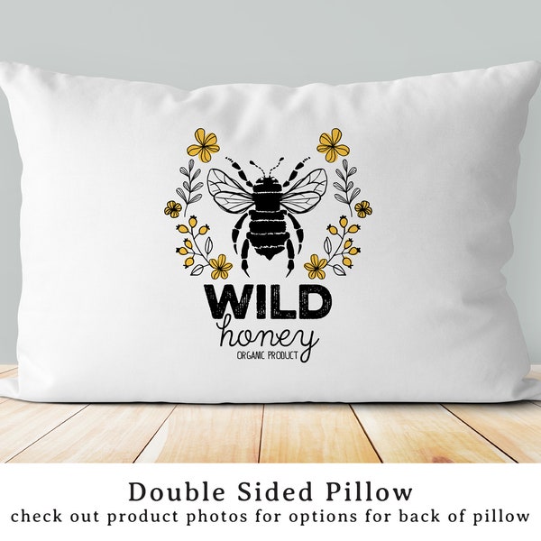 Wild Honey Pillow | Bee decor | Hive Decor | Bee Pillow | Summer Decor | Botanical Pillow | Bee keeper gift | apiary