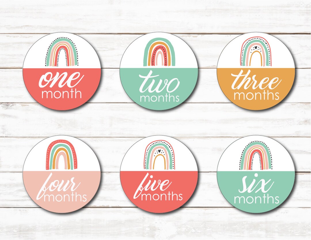 Baby Milestone Girl Rainbow Month Cards Rainbow Baby Month - Etsy
