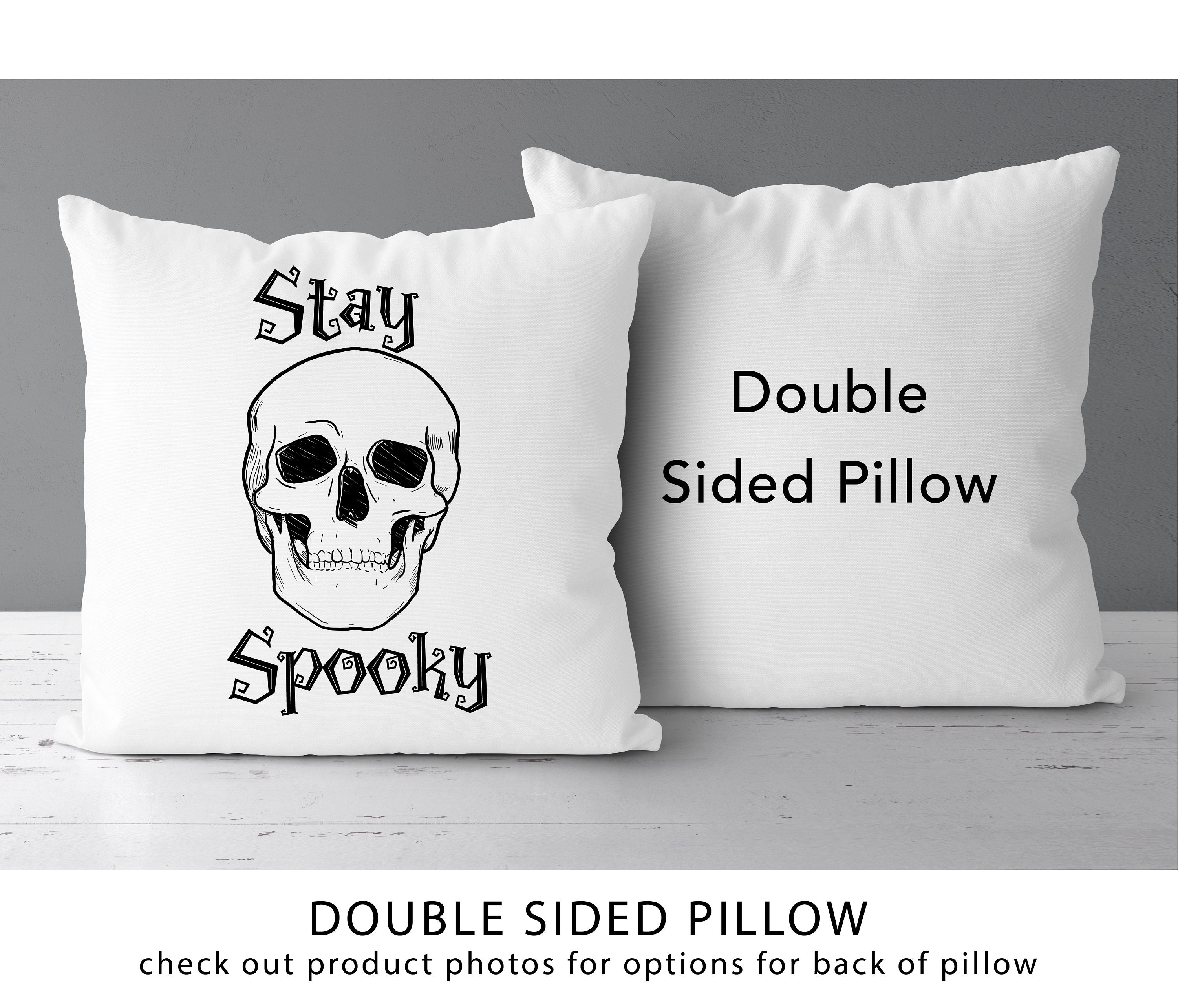 Bat Skull Goth Pattern / Spun Polyester Square Pillow /Single