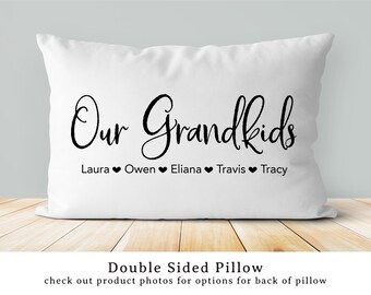 Our Grandkids pillow | Grandkids pillow | personalized grandparents gift | Christmas gift | Grandma and Grandpa gift