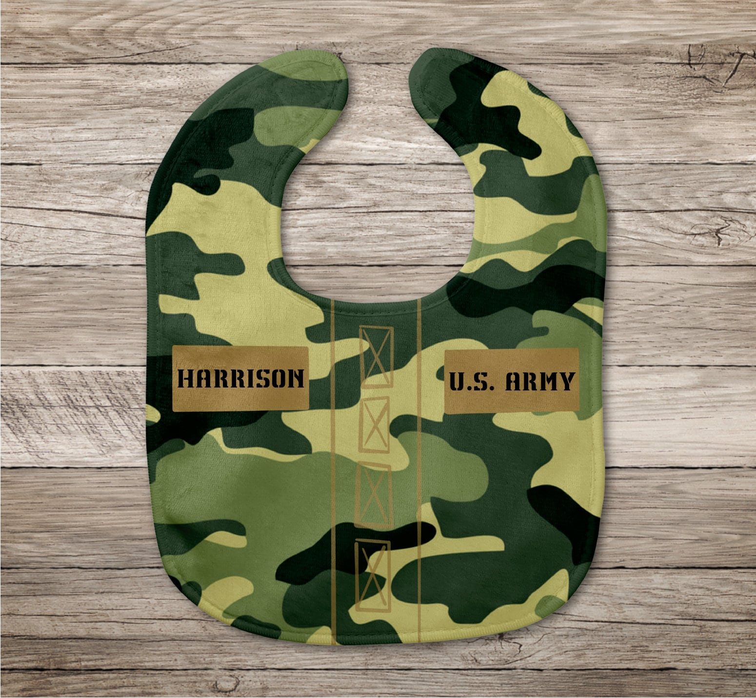 US Army Green Camo Baby Bib Camouflage Army Brat -  Portugal