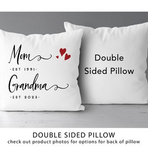 Mom, Grandma Established pillow Pregnancy Announcement Grandmother Gift Pregnancy Reveal New Grandma Gift image 1