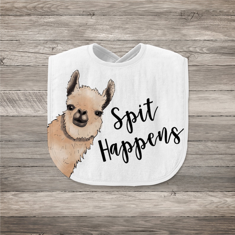 Spit Happens Baby Bib | Llama Bib | Baby Bib | llama baby gift | Baby Boy Gift | Baby Girl Gift | funny Baby Gift 