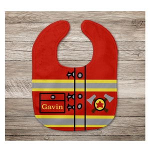 Firefighter Baby Bib  |  Fireman Bib  |  Name Bib  |  Personalized Baby Gift  |  Be Like Daddy Or Mommy | Red Firefighter Gift | Career Bib