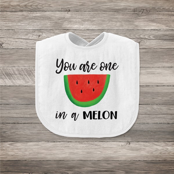 You Are One In A Melon Baby Bib | Watermelon Baby Bib | Baby Bib |  Bib Gift | Baby Boy Gift |  Baby Girl Gift |  Baby Gift | Melon Baby