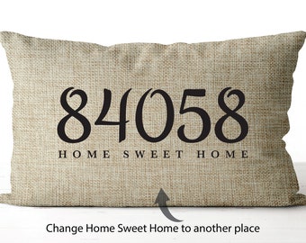 zip code pillows etsy