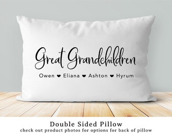 Great Grandchildren pillow | Great Grandma pillow | personalized great grandmother gift | mothers day gift for great grandparents