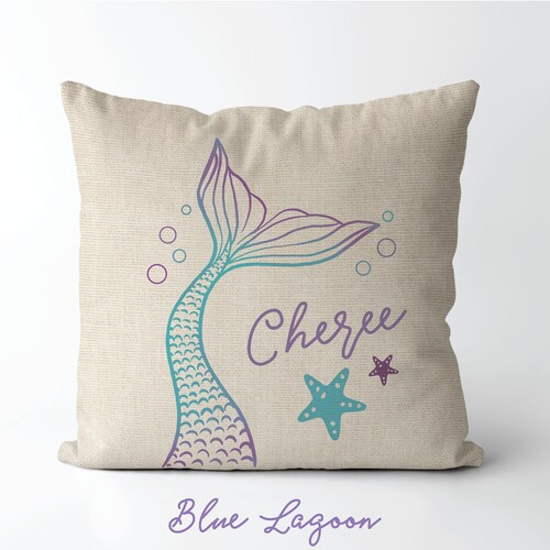 Personalized Mermaid Tail Pillow Personalized Gift for Girl Etsy