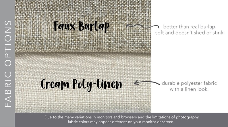 a diagram of fabric options for a curtain