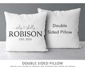 Personalized Couple Established Pillow | Custom Last Name Farm House Decor |  Anniversary Or Wedding Gift *