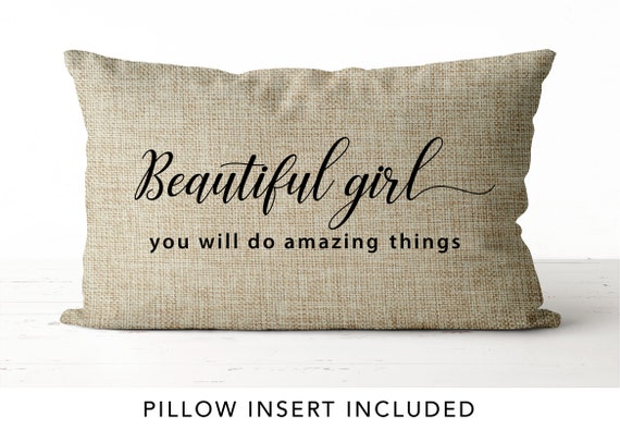 Beautiful Girl You Will Do Amazing Things Pillow Graduation Gift The Future Is Female Feminism Gift Girl Pillow Girl Power Feminist