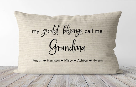 Our Greatest Blessings Call Us Grandma and Grandpa Pillow picture
