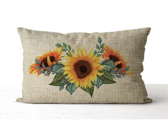 Autumn Sunflowers pillow | sunflower decor | fall decor | fall pillow | lumbar | autumn decor | autumn pillow | flower bouquet