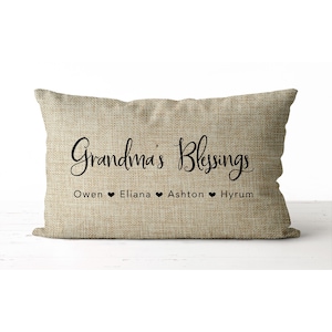 Grandma&#39;s blessings pillow | Grandma pillow | personalized grandma gift | mothers day gift | gifts for mom | Grandmother gift