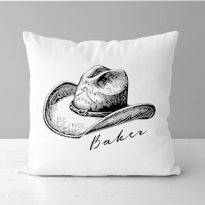 Personalized Vintage Cowboy Hat Name Pillow | Baby Cowboy Gift | Kids Room Western Theme | Kids Room Name Pillow | Baby Shower Gift