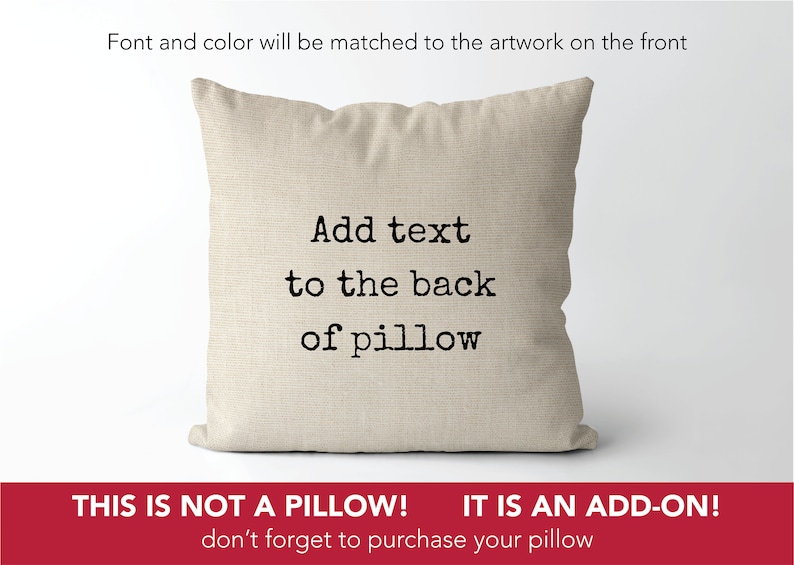Add text to the back of the pillow