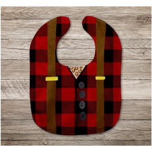 Lumberjack Baby Bib  |  Lumberjack Bib  | Baby Boy Gift  | Red Plaid Baby Bib  | Be Like Daddy | Logger Bib | Paul Bunyan Bib