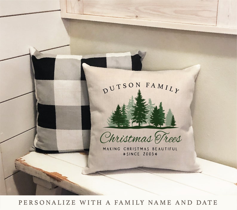 Personalized Farm Fresh Christmas Tree Pillow Cover Custom Etsy