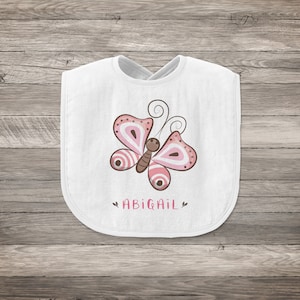 Butterfly Baby Bib | Butterfly Bib | Baby Bib | Name Bib | Personalized Baby Girl Gift | Personalized Baby Gift | Custom Girls Bib