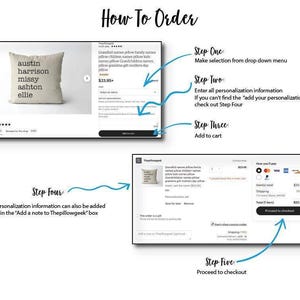 a diagram of how to order a pillow