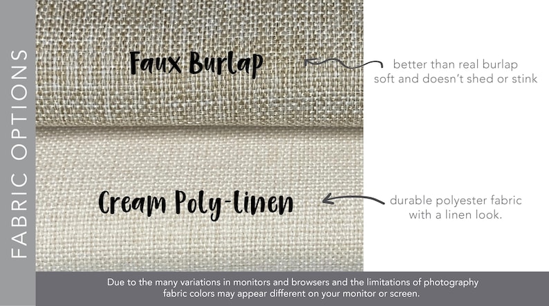 a diagram of fabric options for a curtain