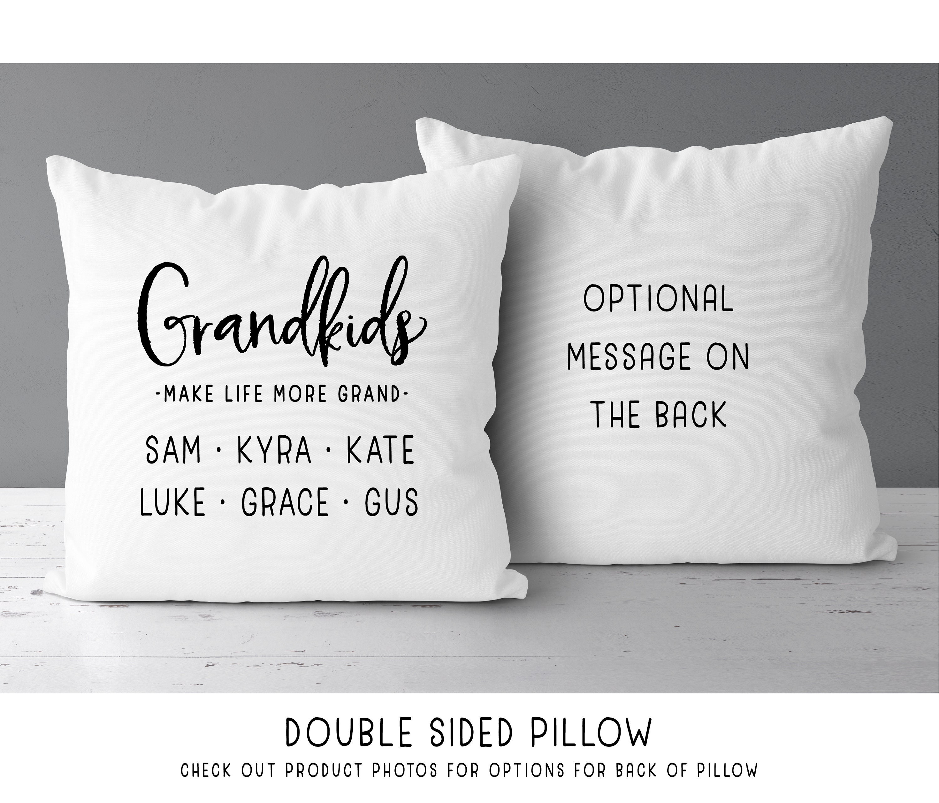 Grandkids Make Life More Grand Pillow Grandfather Grandmother Gift