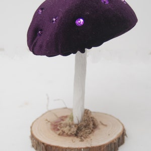 Purple Velvet Mushrooms-Mushroom Decorations-Toadstools image 4