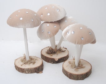 Sand Velvet Mushrooms-Mushroom Decorations-Toadstools