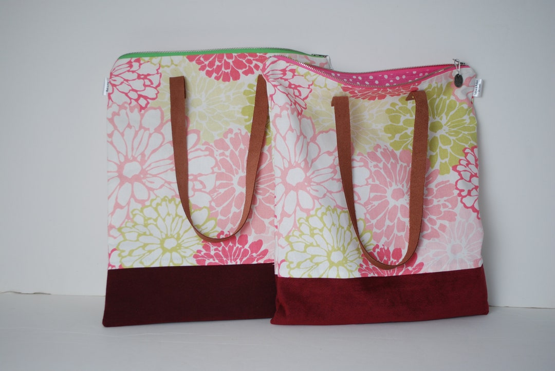 Buy Floral Pink and Green Purseshoulder Bagtote Bagzippered Purse