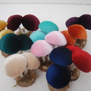 Mini Velvet Double Stem Mushroom-Spring Decor-Tabletop Decoration-Fungi
