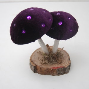 Purple Velvet Mushrooms-Mushroom Decorations-Toadstools image 3