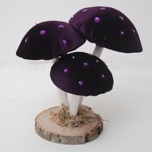 Purple Velvet Mushrooms-Mushroom Decorations-Toadstools image 2