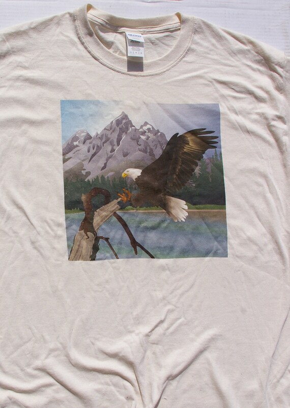 Eagle Landing With Grand Tetons And Snake River From Jackson Hole Wyoming
