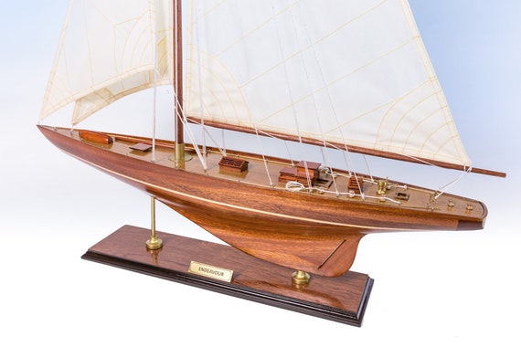 ENDEAVOUR 木製帆船 - 木製模型帆船、ヨット装飾、模型帆船、帆船模型