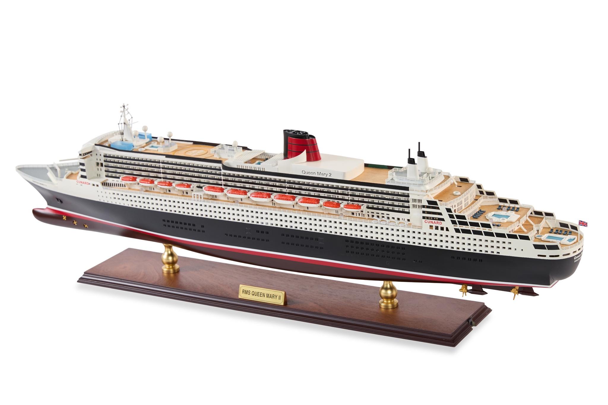 クイーン・メリー2号 クルーズ船モデル LEDライト付き 80 cm
