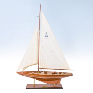 ENDEAVOUR Wooden Sailboat - Wooden Model Sailing Yachts, Yacht Décor, Model Sailing Boats, Sailboat Model, Wooden Sailboat Model