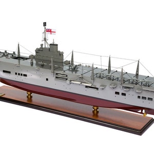 HMS Unicorn Aircraft Carrier Model - Royal Navy - 90cm Wooden Aircraft Carrier Replica - Navy Ship Model - Great Gift and Decoration