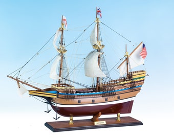 Mayflower PAINTED Model Tall Ship Boat 29.5" - Navy Ships, Ship Model, Handcrafted Model Ships - Extremely Detailed