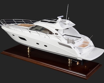 Sea Ray Sundancer Motor Yacht Model 27.5" (70cm) - Sea Ray Sport Yacht Replica, Wooden Boat Model, Great Gift or Nautical Home Decor