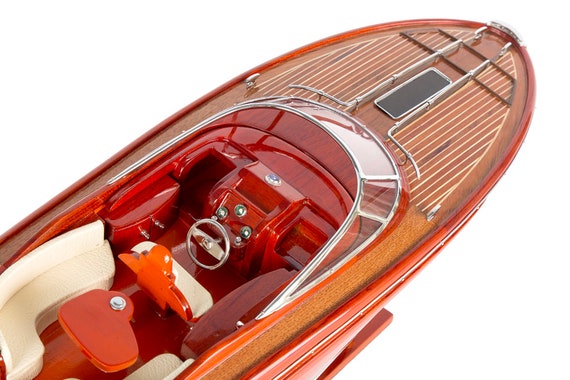 Rivarama Speed boat Red Painted Model 26" Handcrafted Wooden Model 