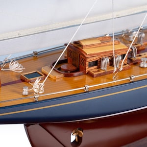 ENDEAVOUR PAINTED Wooden Sailboat 70cm